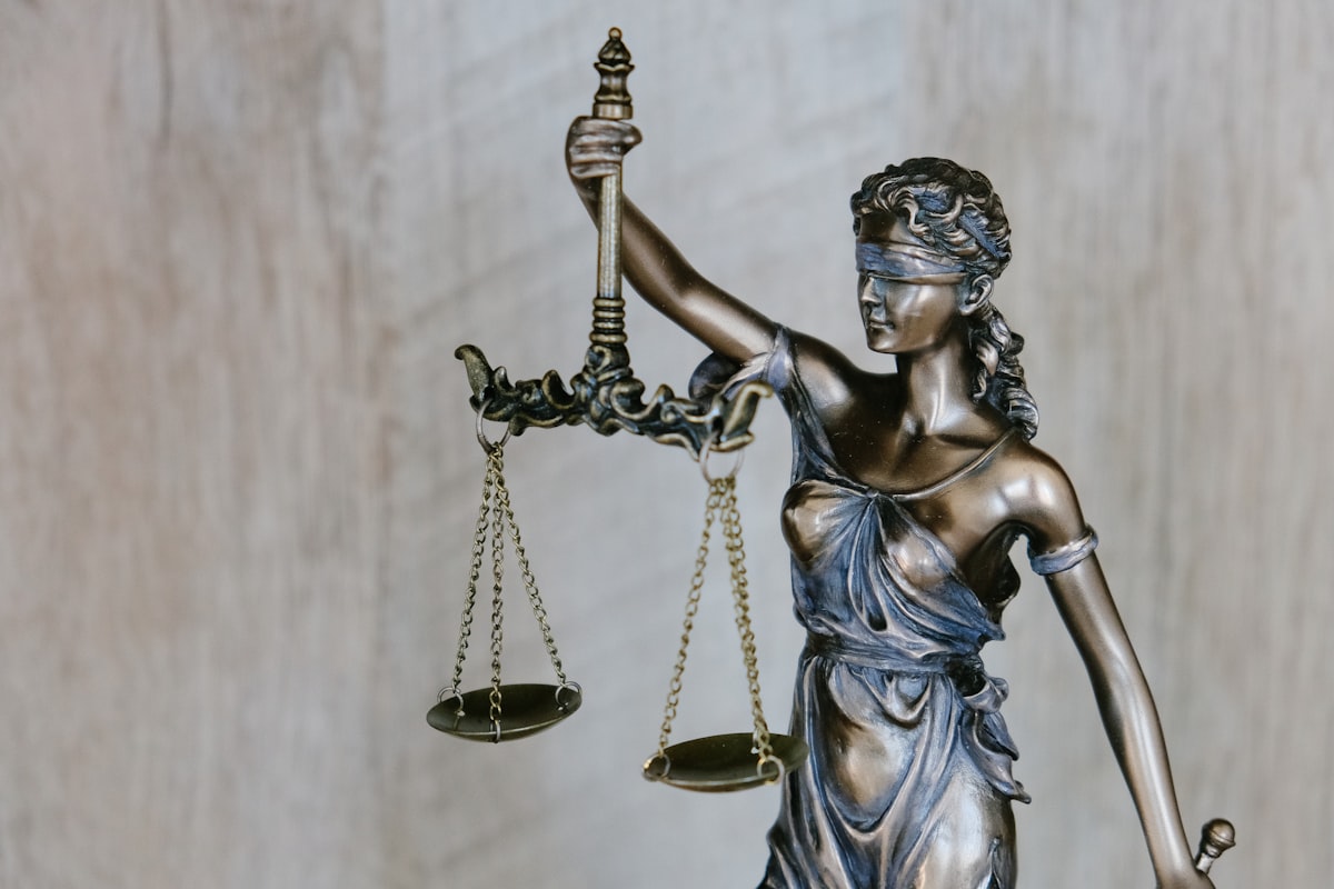 Lady Justice statue — symbol of Scotland's legal system